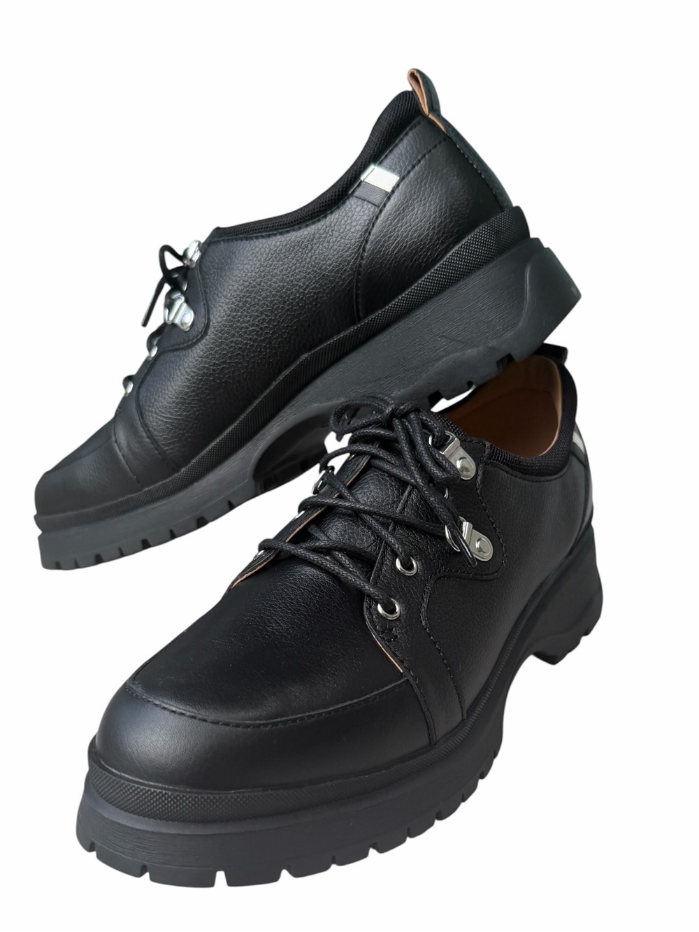 Linea Paolo Rielo-L Black Leather Lug Sole Oxfords NIB Women’s 9M